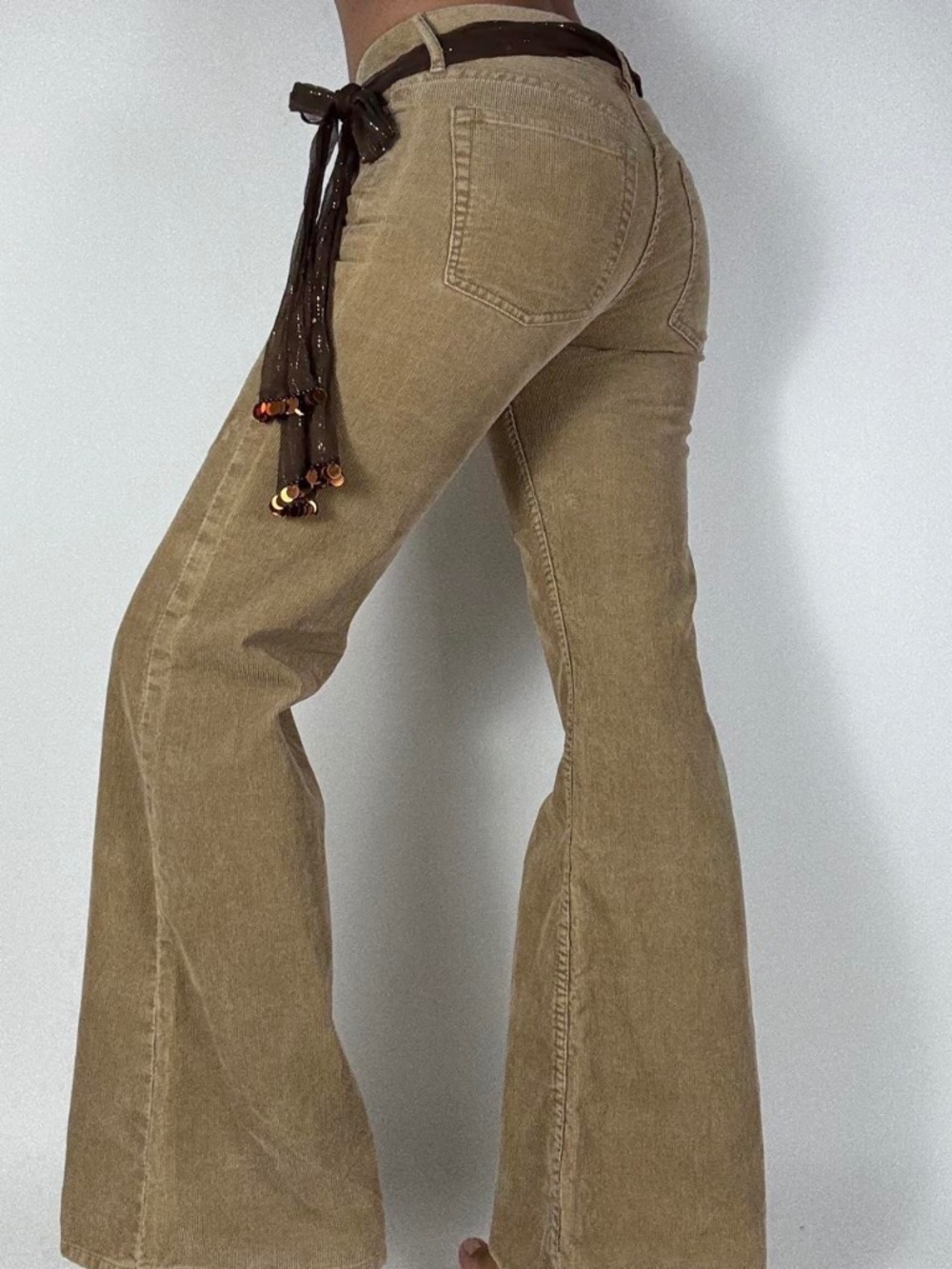 Y2K FRENCH CONNECTION TAN CORDUROY TROUSERS